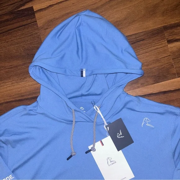 NWT Rhoback Hoodie Mens XL Ice Blue Hesi Performance Pullover Golf Powerade - Picture 2 of 8